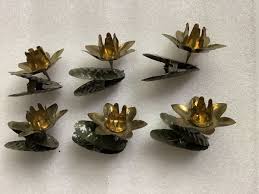 Vintage Christmas Tree Candle Light Holder Gold Metal Flower Swivel Clips | eBay