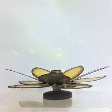 1950s Mid Century Brutalist Floral Dore Cut Metal Flush Mount Fixture Attrib. Sven Aage | Chairish