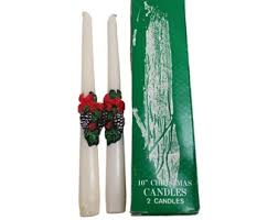 Vintage Christmas Holiday Taper Candles Snowman Pinecones Decorative Red White - Etsy