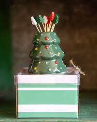 Ceramic Christmas Tree Holder with Felt Toothpicks – Tin Lizzies