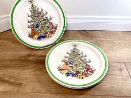 Vintage Set of 3 Plummer Christmas Tree Holiday Dinner Plates - Etsy