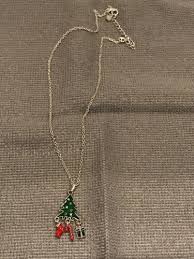 PMB Jewelry Christmas Tree Charm Silver Tone Necklace (10 ...