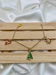 Gold Christmas Charm Bracelet - Sparkly Charm Bracelet - Etsy