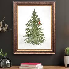 Christmas Cardinal Art Print: Farmhouse Christmas Tree ...