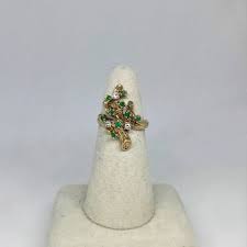 10k Yellow Gold Ring, Natural Emerald Ring, Diamond Ring ...