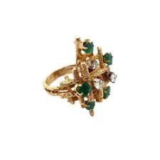 Brutalist Emerald and Diamond Ring – Joseph Saidian & Sons