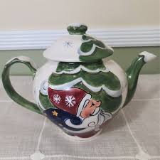 Jolly Santa Large Teapot by Tabletops Unlimited Christmas ...
