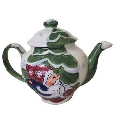 Jolly Santa Large Teapot by Tabletops Unlimited Christmas ...