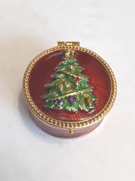Vintage Christopher Radko Christmas Tree Pill Box Cloisonne Enamel Rhinestones | eBay
