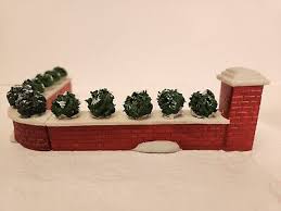 Lemax Holiday Christmas Village Accessories Brick & Hedge ...