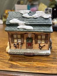 Porcelain Christmas Cabin Robert Powell Tested/ Works | eBay