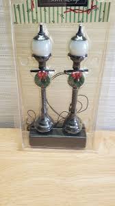 Christmas Village Holiday Time Lighted Lamp Post W/ Wreath ...