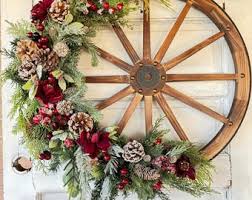 Large Christmas Wagon Wheel Door Hanger Barn Porch ...