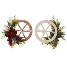 MOMOJIA Christmas Wheel Wreaths with Bowknot Ornament ...
