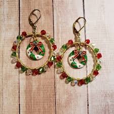 Sparkly, Bling Christmas Statement Wreath Earrings! - Etsy