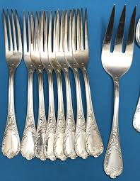 32 Pc OLD VIENNA Silverplated FLATWARE MIX Forks Spoons + ...