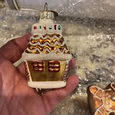Radko 3 Glass Ornament Set Gingerbread Man House Peppermint ...