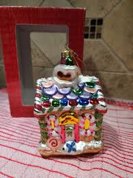 Vintage Fitz & Floyd Glass Gingerbread House Candy Cane ...
