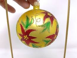 Vintage Christopher Radko ~4" Diameter Poinsettia Gold ...