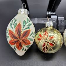 Christmas Hand-blown Glass Ornaments Lot of 6 Small Vintage ...