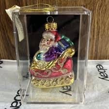 2003 Christmas Santa Clause Hand Crafted Glass Ornament in Case | eBay