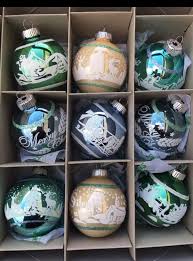 9 RADKO FLOCKED WINTER SCENES GLASS BALLS XMAS ORNAMENTS ...