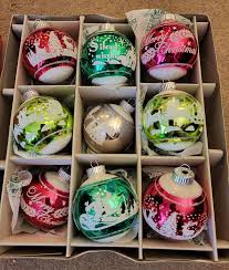 Christopher Radko Shiny Brite Glass Christmas Ornaments Set ...