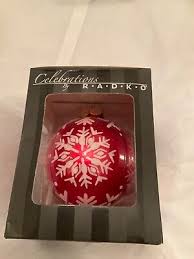 NEW Christopher Radko Celebrations Red w/ White Snowflake ...