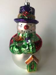 Vintage Rare Christmas Ornament Glass Snowman Christmas Tree ...