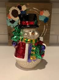 Vintage Mercury Glass Lighted Snowman: Battery Operated ...