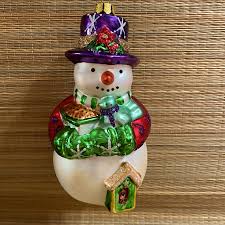 Holiday | Purple Hatted Glass Snowman Ornament | Poshmark
