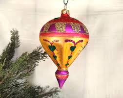 Vintage Blown Glass Ornament Christmas Onion Hot Air Balloon ...