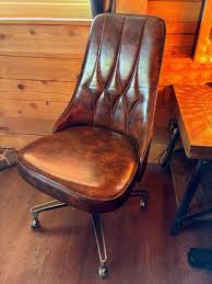 Beautiful Vintage 60s Chromcraft Swivel Chair Mottled Brown ...