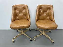 Mid Century Faux Leather Swivel Chair Set #1042 ...