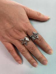 Star Ring Set – Chunky Rings Sliver, Y2k Rings Vintage ...