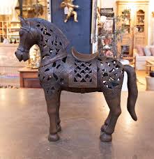 1990s Iron Horse Sculpture with Ornamental Filigree Design ...