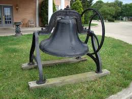 A Cast Iron Church Bell 34" In Diameter, On Frame