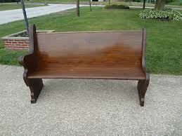 Vintage Antique Carved Curved Ornate Solid Red Oak Church Pew Victorian Unique | #336471452