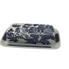 Vintage Churchill Blue Willow Butter Dish With Lid, Dishwasher and Microwave Safe, Excellent Condition - Etsy