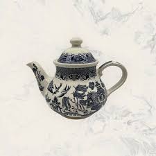 Churchill England Blue Willow Georgian Shape Teapot & Lid 7" H 5-Cup Capacity | eBay