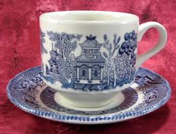 Cup And Saucer Blue Willow Blue Transferware English Royal ...