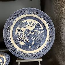 churchill england blue willow Set Of 4 Dinner Plates 10 1/4 In | eBay