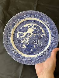 Antique Blue Willow Plate Staffordshire England Pottery Willow Transferware 10" | eBay Australia