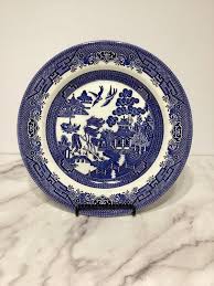 Vintage Churchill Blue Willow Dinner Plates, Set of Four ...