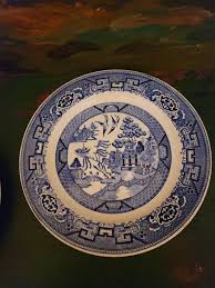 Homer Laughlin Blue Willow Dinner Plates, Made in USA, Green ...