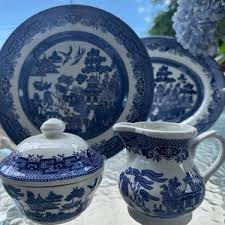 Blue Willow Sugar Bowl With Lid and Milk Jug/creamer Set (2 ...