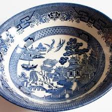 Churchill Fine Earthernware 'blue Willow' Pattern Blue and ...