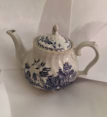 Robinson Design Group Vintage Japanese Teapot White Blue ...