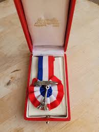 Vintage Eiffel Tower Brooch: French Flag Ribbon, Bacqueville ...