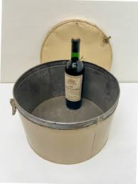 Vintage Cream Painted Metal Tin Hat Box, 1920s | Chairish